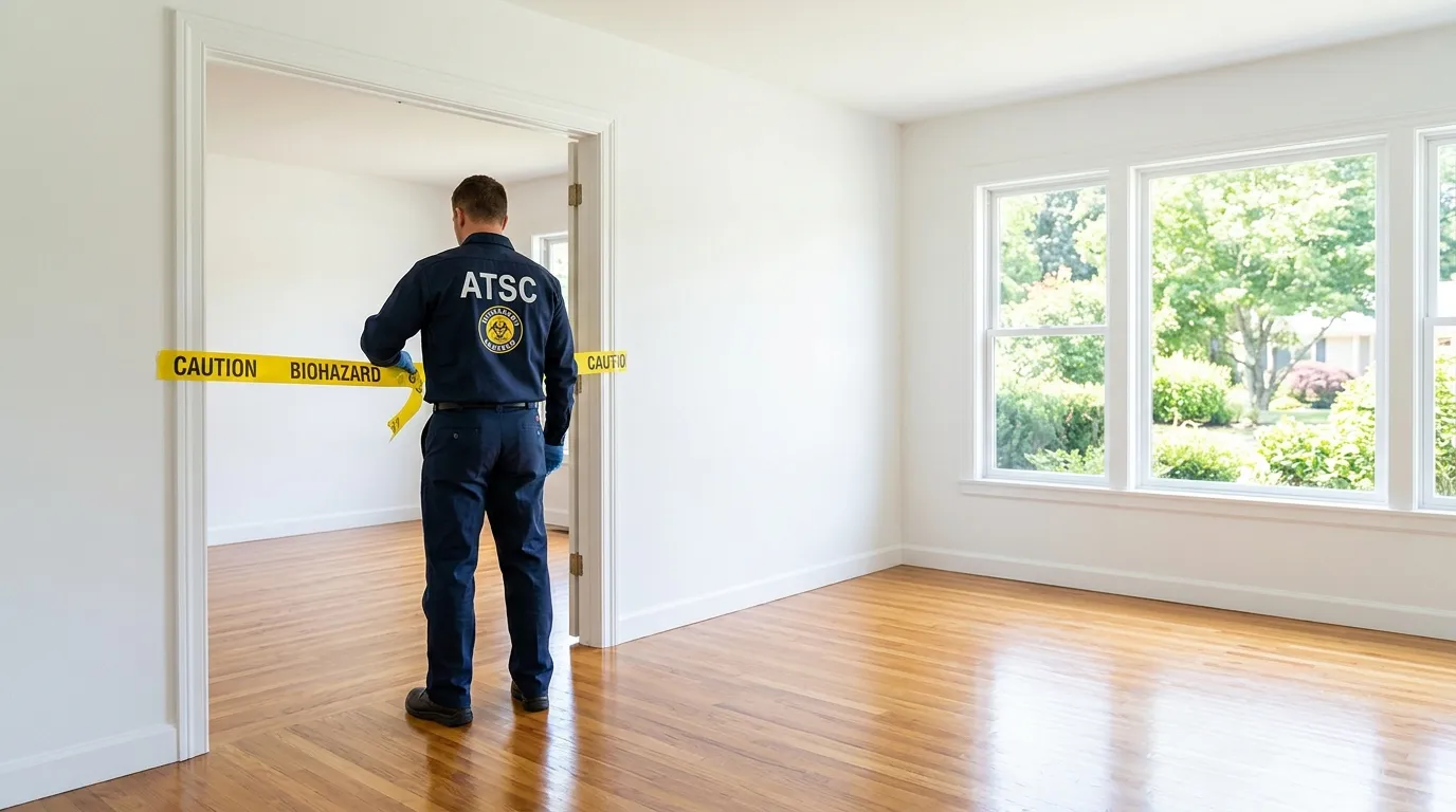 Certified biohazard cleanup crew performing Crime Scene Cleanup in Zephyrhills West